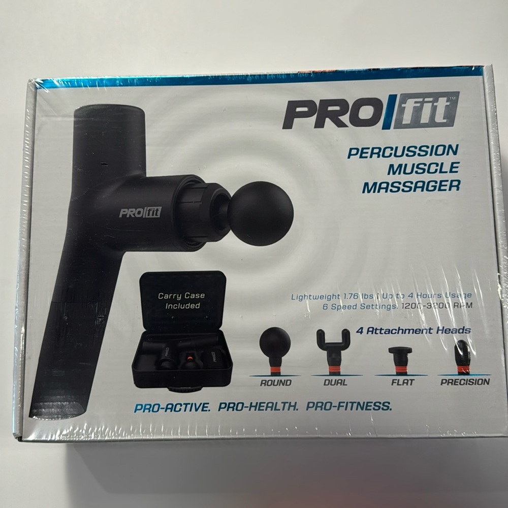 NIB Profit Percussion Muscle Massager with 4 attachment heads